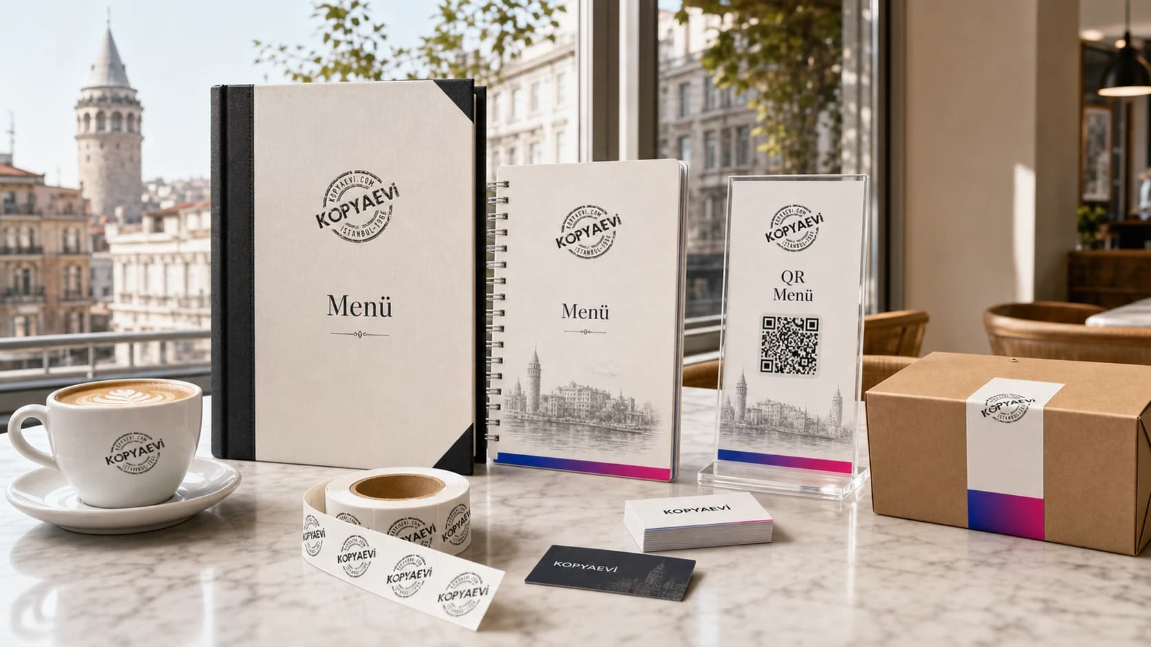 Kopyaevi restoran ve kafe baskı ürünleri